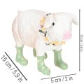 Deko-Schwein mit Gummistiefeln – Lustige Bauernhof-Figur mit Blumenkranz 15,5cm | Floristik24.de