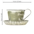 Deko Tasse Metall Weiß gewaschen Antik Ø9cm H8cm 2St | Floristik24.de