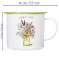 Deko Tasse Pflanztopf emailliert Ø11,5cm H10cm | Floristik24.de