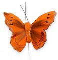 Deko-Schmetterling am Draht Orange 8cm 12St