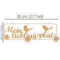 Dekohänger mit Vögeln, “Mein Lieblingsplatz”, Gartendeko Edelrost L55cm H20cm | Floristik24.de