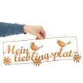 Dekohänger mit Vögeln, “Mein Lieblingsplatz”, Gartendeko Edelrost L55cm H20cm | Floristik24.de