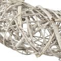 Dekokranz Holz Deko Rattan Natur Weiß Ø40cm H9,5cm | Floristik24.de