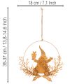 Dekoring für Weihnachten, Rentier im Ring, Weihnachtsmann mit Geschenk, Metalldeko Edelrost Ø18cm 2er-Set | Floristik24.de