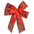 Floristik24 Dekoschleife Weihnachten Geschenkschleife Outdoor Rot Kariert 6cm breit 20×29cm 2St