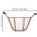Drahtkorb Metall Korb mit Henkel Holz Rost Deko Ø18cm | Floristik24.de