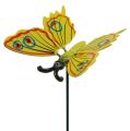 Floristik24 Schmetterling am Stab 17cm gelb