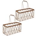 Floristik24 Gitterkorb Metall Korb Rost Optik 28x13,5x14cm 2St