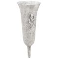 Floristik24 Grabvase Grau Vase zum Stecken mit Calla Motiv H32,5cm