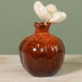 Granatapfel Deko Vase Keramik Rot Braun Ø10,5cm H12cm | Floristik24.de