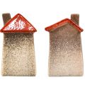 Liebevolle Keramik-Häuser – Herzdesign, Rot & Natur, 17.5 cm – Romantische Deko für zu Hause 2 St | Floristik24.de