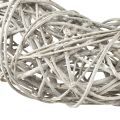 Holzkranz Dekokranz Rattan Natur Weiß Ø30cm H9,5cm | Floristik24.de
