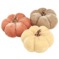 Floristik24 Kürbis Deko Stoffkürbisse Gelb Beige Rotbraun Ø7cm 9 St