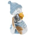 Floristik24 Maritime Deko Möwe Tischdeko Blau Weiß Silber H11cm