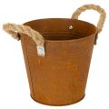 Floristik24 Metalltopf mit Griffen, Kräutertopf, Rostdeko Ø16,5cm H15cm