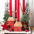 Mini Tannenbaum Holz Sockel Grün Weiß Ø8cm H18cm 3St | Floristik24.de