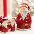 Nikolaus Dekofigur als Teelichthalter mit Sternen Tischdekoration 15cm | Floristik24.de