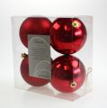 Floristik24 Weihnachtskugel Rot 10cm 4St