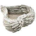 Pflanzherz Federn Steinguss Herz Grau Weiß 13×12×6cm 2St | Floristik24.de