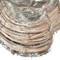 Pflanzherz Rattan Reben Natur Weiß 20cmx24cmx6cm 2St | Floristik24.de