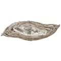 Pflanzschale Welle Rattan Natur Weiß 40x14x6cm 2St | Floristik24.de