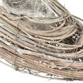 Pflanzschiffchen Pflanzwelle Rattan Natur Weiß 45x16cm | Floristik24.de