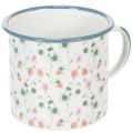 Floristik24 Pflanztasse Emaille Deko Tasse Blumenmotive Ø11cm