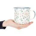 Pflanztasse Emaille Deko Tasse Blumenmotive Ø11cm | Floristik24.de