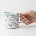 Pflanztasse Rosen Emaille Deko Tasse mit Henkel Weiß Ø9,5cm | Floristik24.de