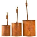Übertopf Edelrost Deko Metall Mit Wasserhahn H25/37/43cm Set von 3 St | Floristik24.de