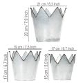 Übertopf Krone Metall Deko Zink Ø21,5/19,5/17cm 3er-Set | Floristik24.de