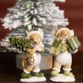 Weihnachtsmäuse Deko Maus Grün Braun H8cm 2 St | Floristik24.de