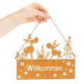Willkommensschild Edelrost Rentier Winterdeko L22cm 2St | Floristik24.de