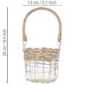 Windlicht Hängedeko Metall Glas Weide Ø13cm H12cm 2St | Floristik24.de