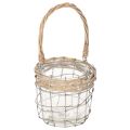 Floristik24 Windlicht zum Hängen Glas Metall Weide Ø14,5cm 2St