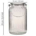 Laterne Glas Windlicht zum Hängen Henkel H18cm | Floristik24.de